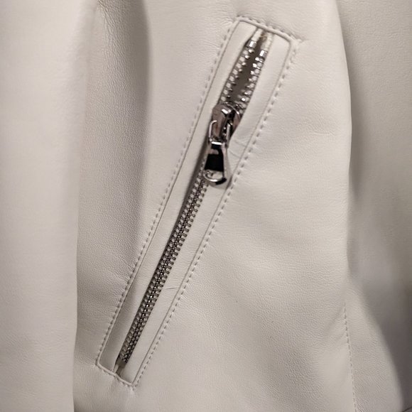 White Faux Leather Jacket - Picture 4 of 4